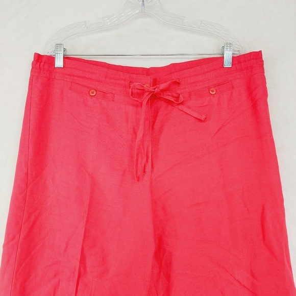 Ashley Stewart Red High Rise Wide Leg Cropped Pants  2550 - Picture 3 of 9